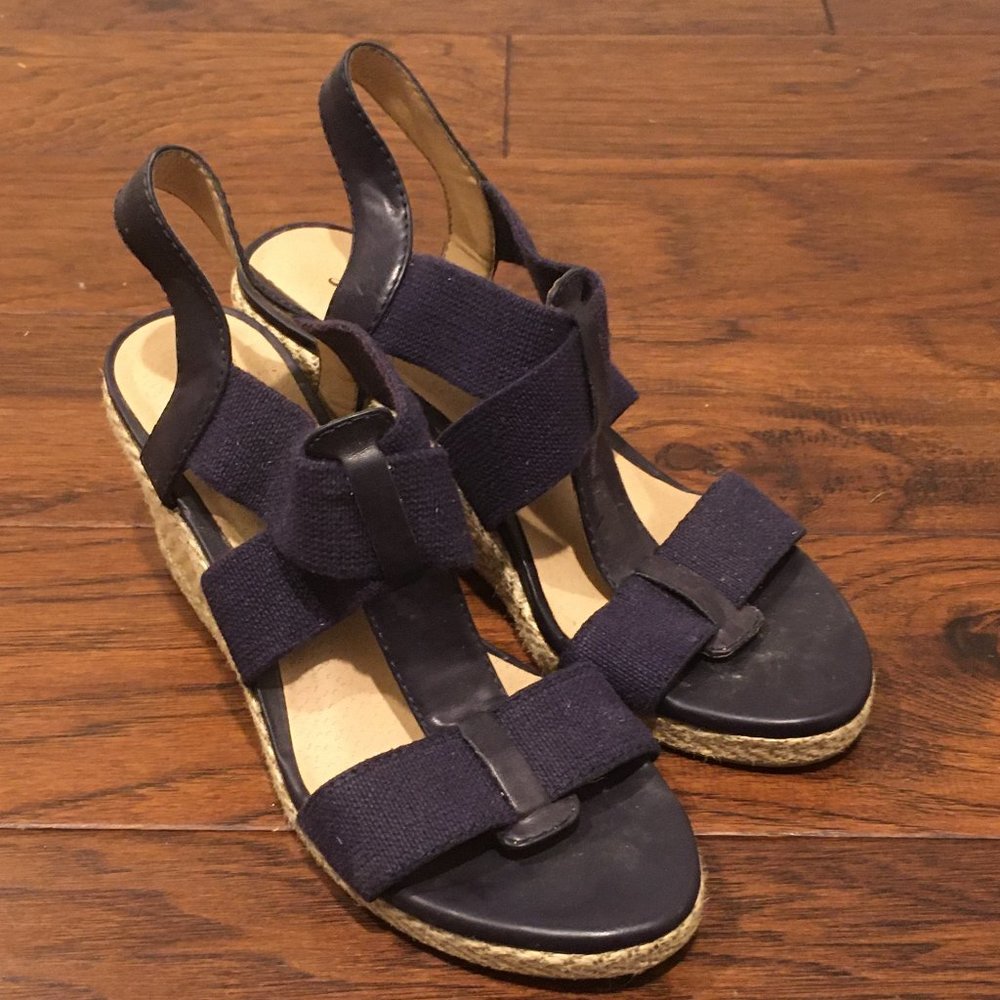 Lucky Brand Navy Wedges Size 7